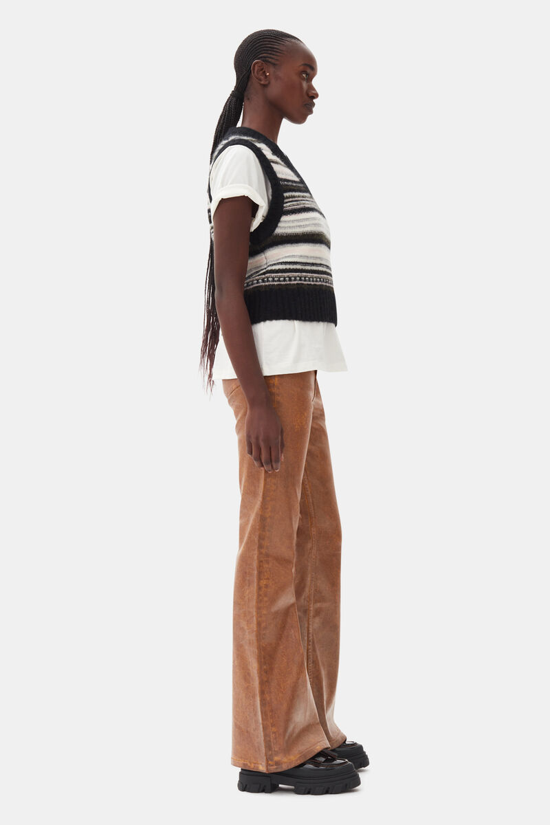 Gilet Black Stripe, Alpaca, in colour Black - 3 - GANNI