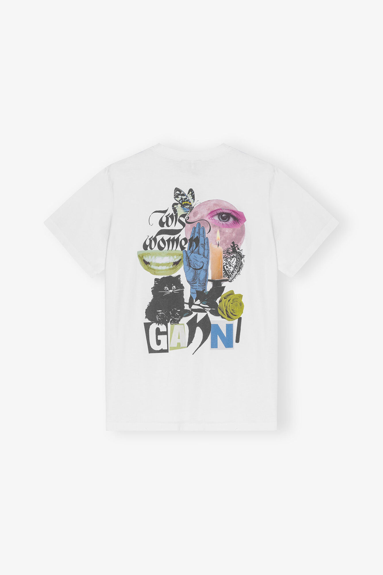 White Basic Jersey Relaxed T-shirt, Organic Cotton, in colour Bright White - 2 - GANNI