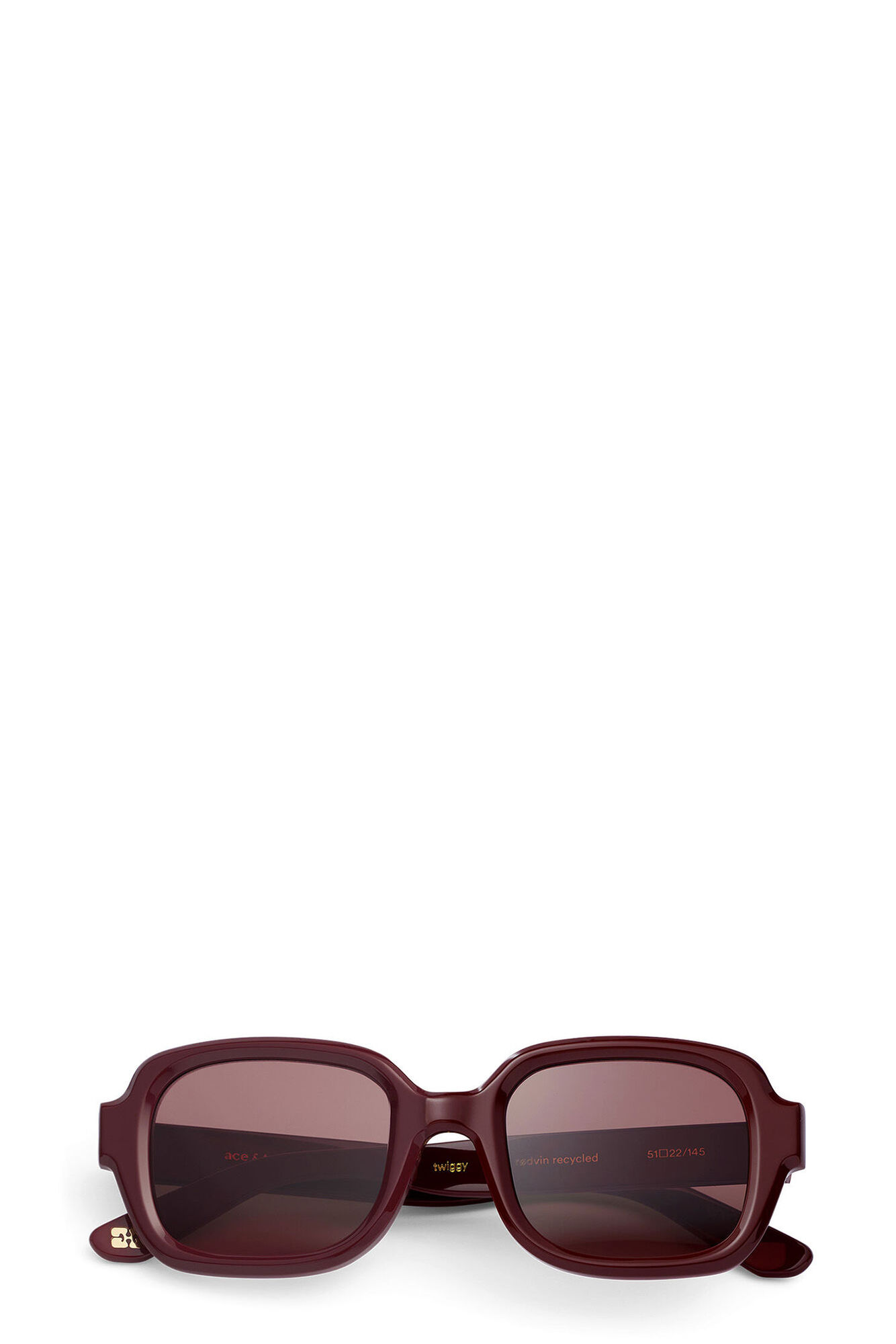 GANNI x Ace & Tate Twiggy Sunglasses, Acetate, in colour Burgundy - 1 - GANNI