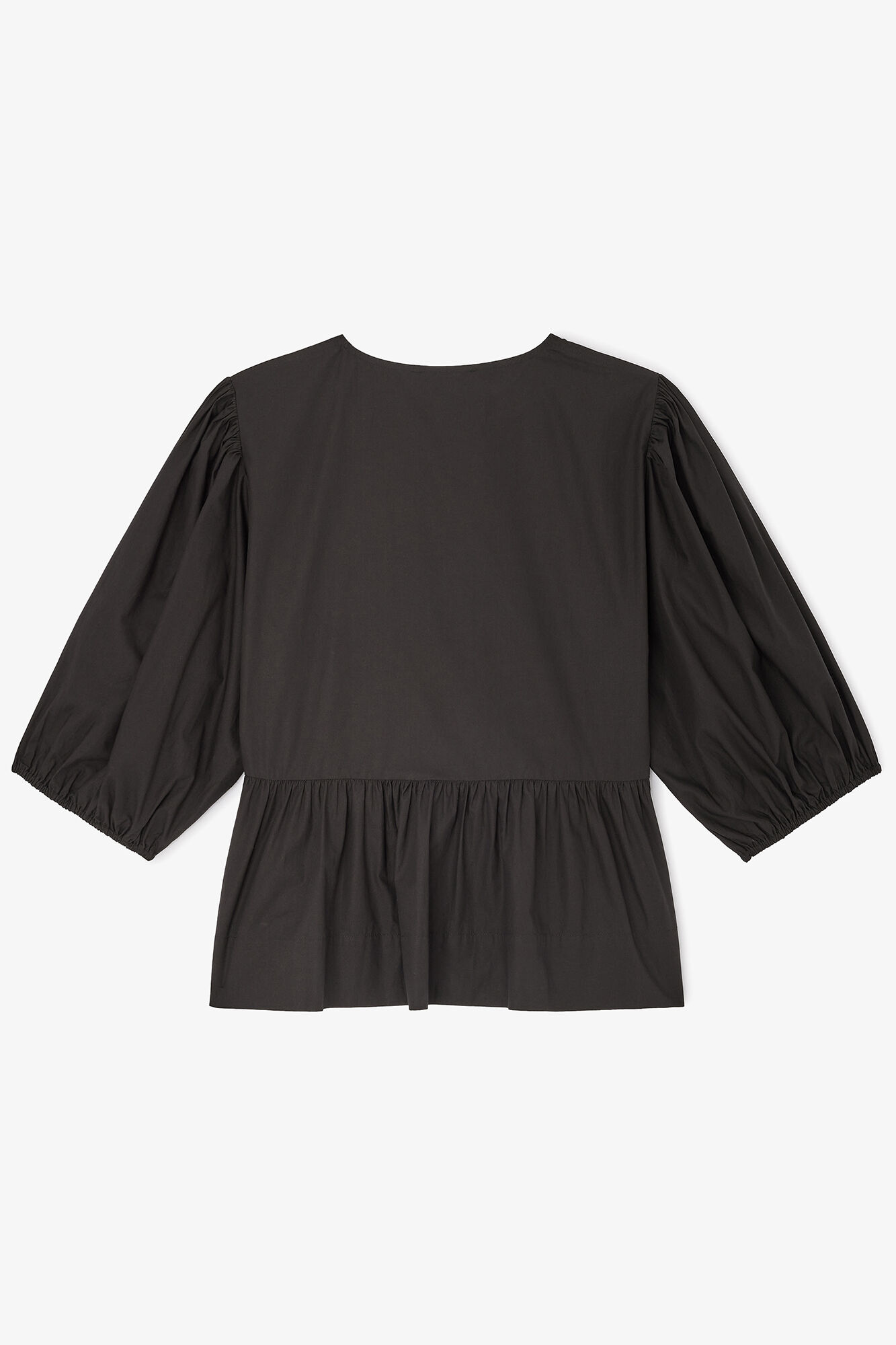 Cotton Poplin Peplum Tie Blouse | GANNI IT Cotton Poplin Peplum Tie Blouse | GANNI IT