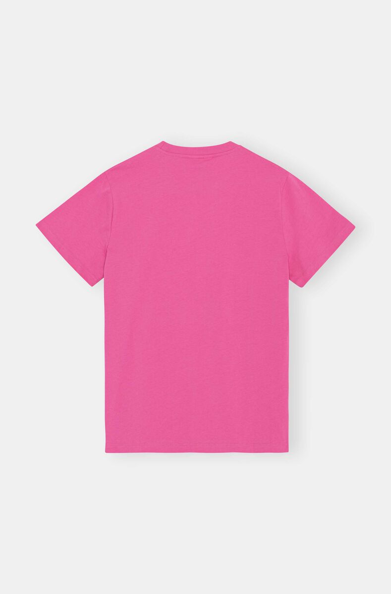 Stamp University Of Love T-shirt, Cotton, in colour Phlox Pink - 2 - GANNI