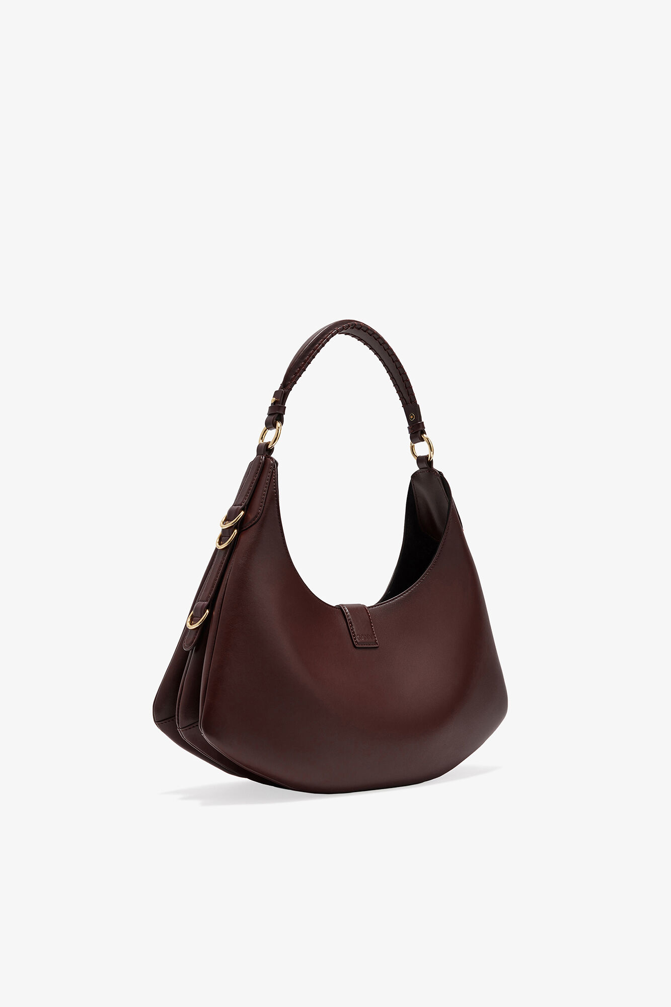 Brown Small Kat Bag, Recycled Leather, in colour Chicory Coffee - 2 - GANNI