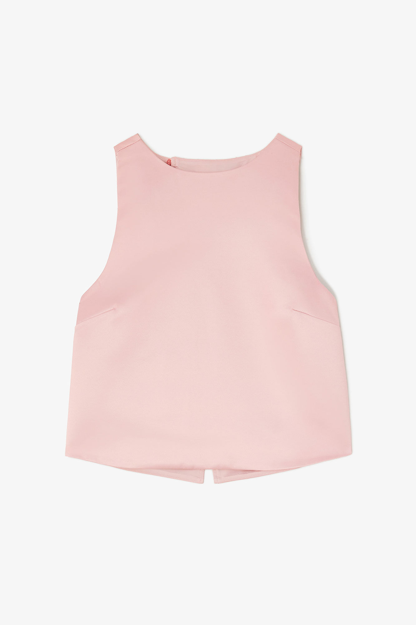 Top in Pink Satin, Recycled Polyester, in colour Potpourri - 1 - GANNI
