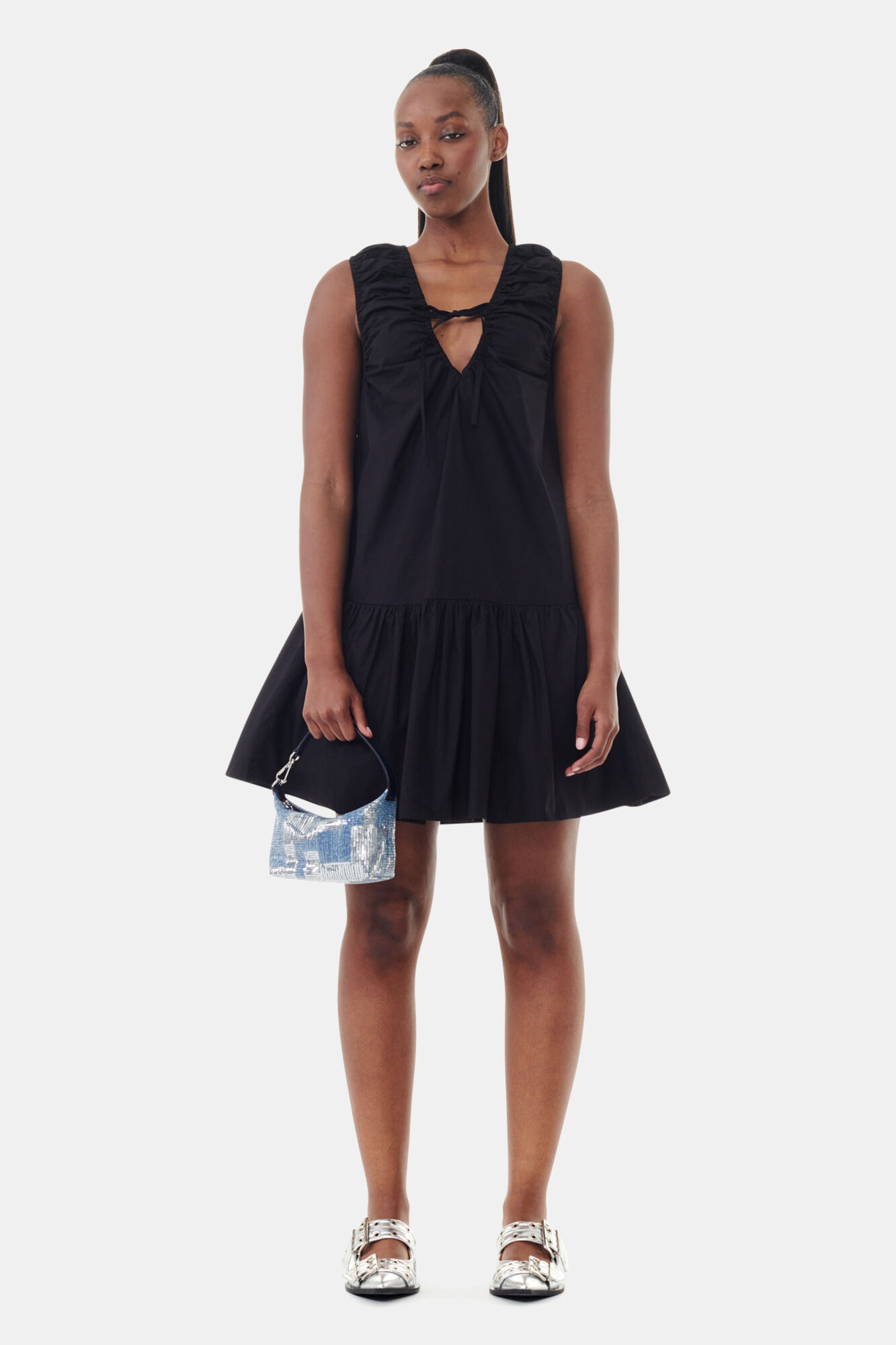 Sequin Small Butterfly Pouch Satin Bag | GANNI CZ
