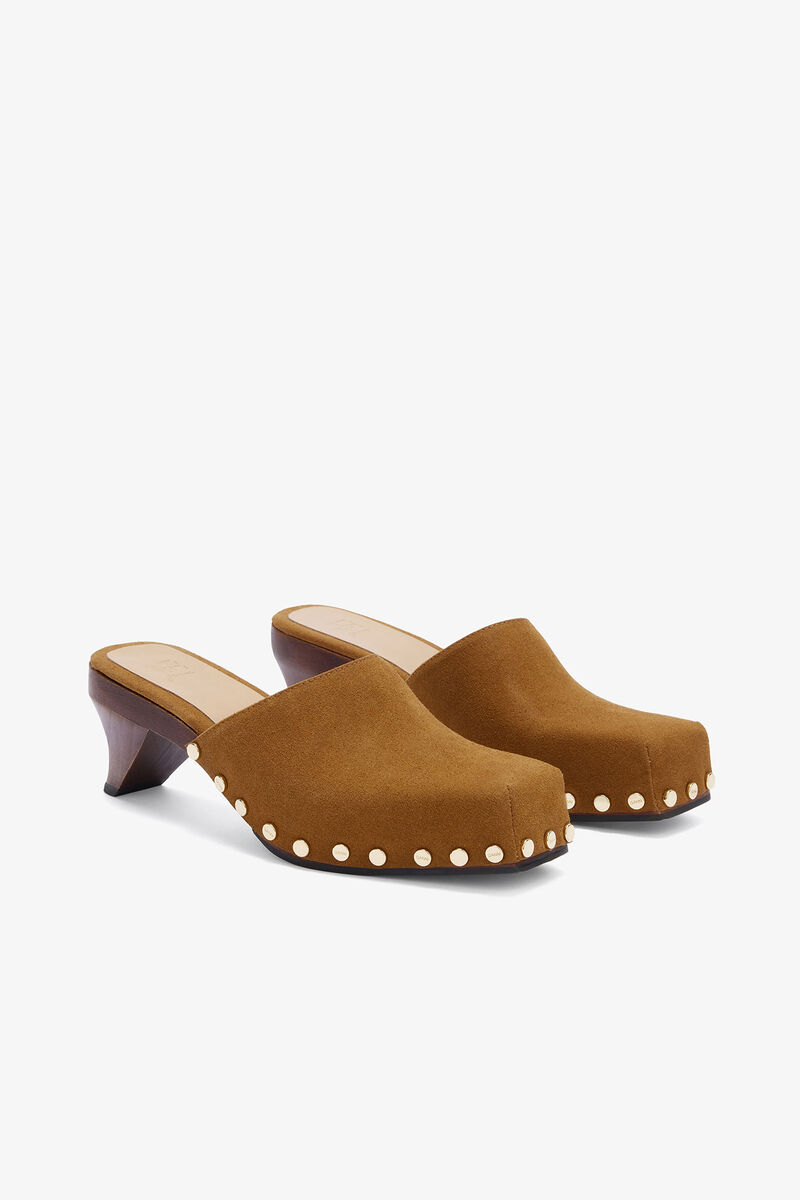 June Sabot Mule in Brown, Leather, in colour Caramel Caf&eacute; - 2 - GANNI