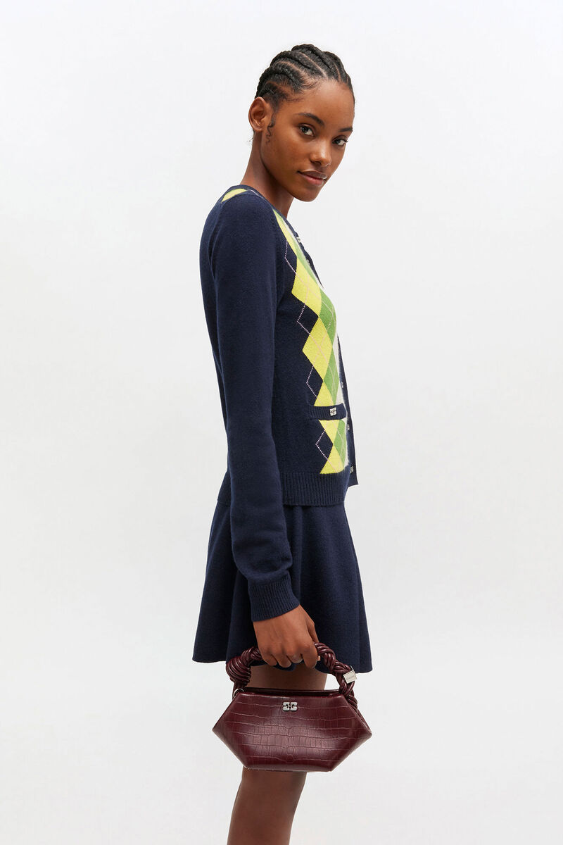 Burgundy Croco Mini Bou Bag, Recycled Leather, in colour Burgundy - 1 - GANNI