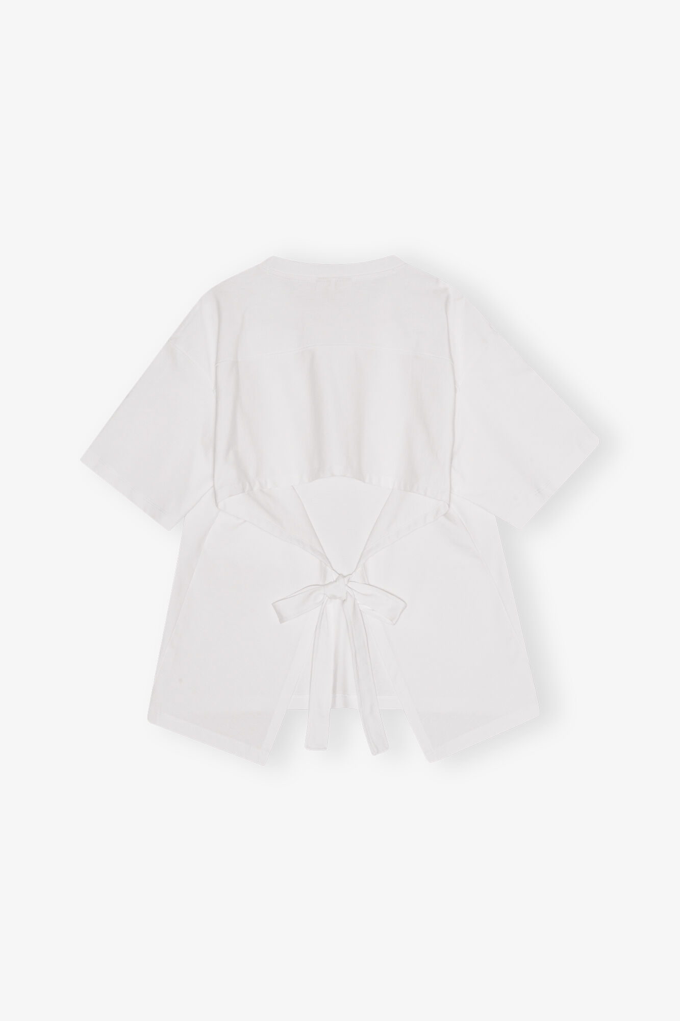 White Heavy Cotton Open Back T-shirt, Cotton, in colour Bright White - 2 - GANNI