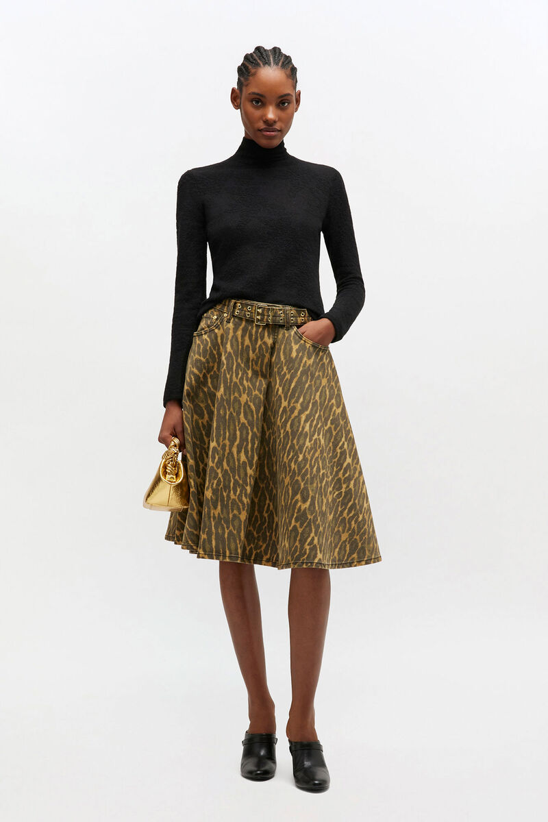 Sheer Turtleneck, in colour Jet Black - 2 - GANNI