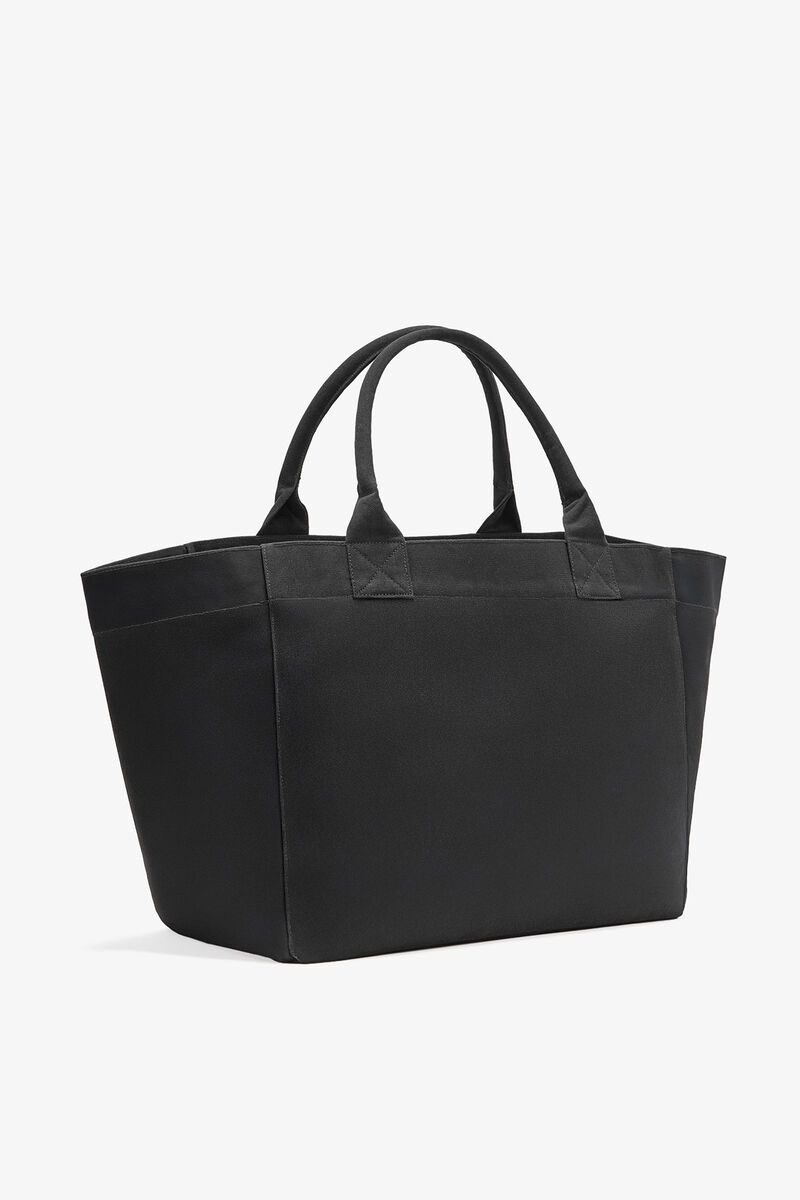 Black XXL Banana Print Tote, Recycled Cotton, in colour Black - 2 - GANNI