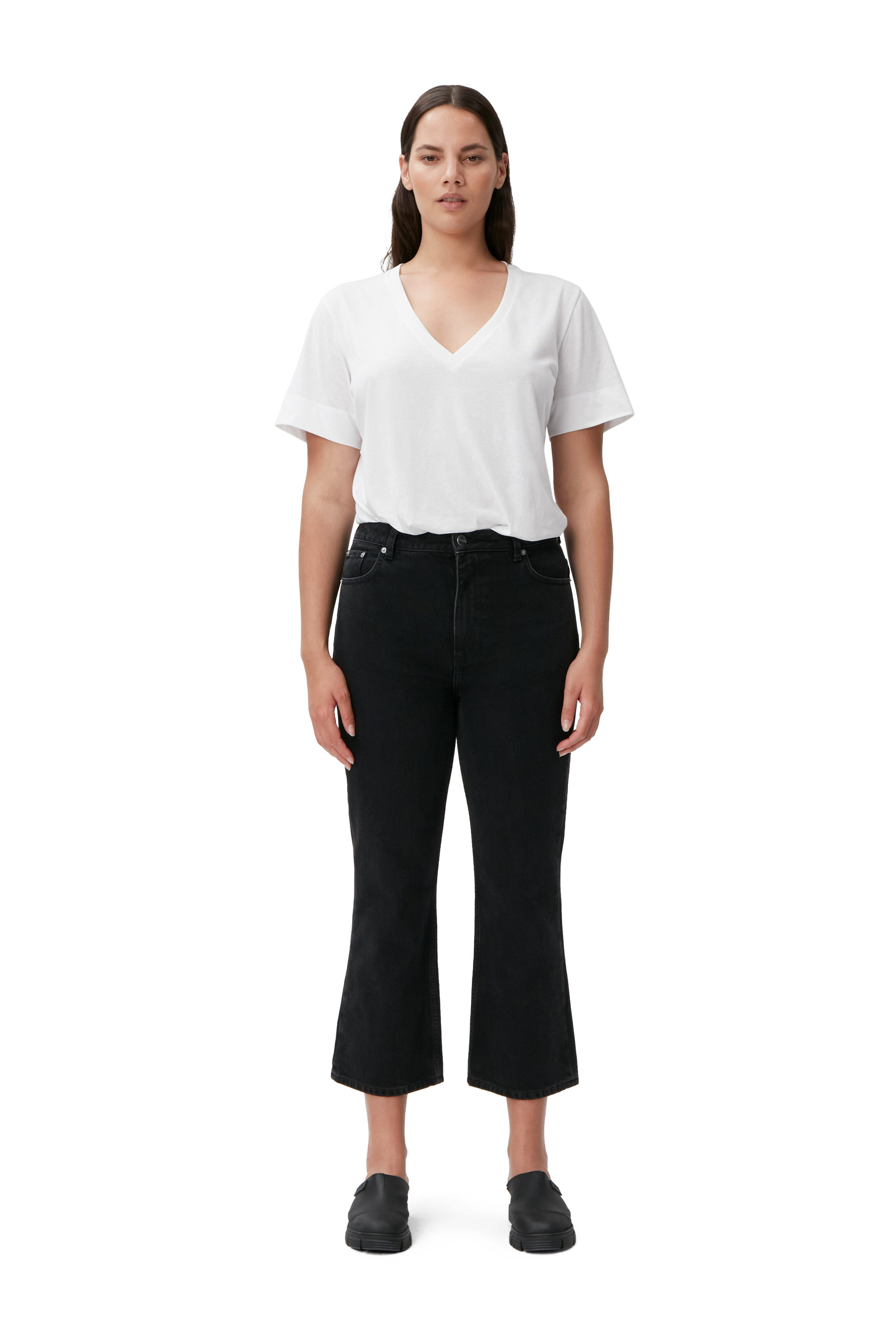 Black Rigid Denim Betzy Cropped | GANNI