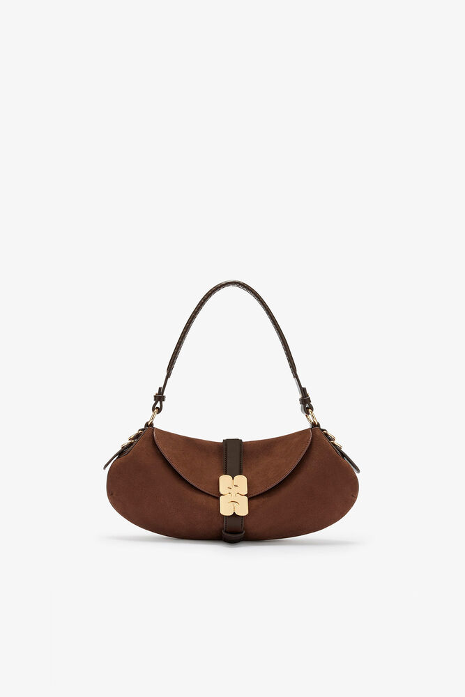 B-Kat Bag in Brown Suede, Chicory Coffee