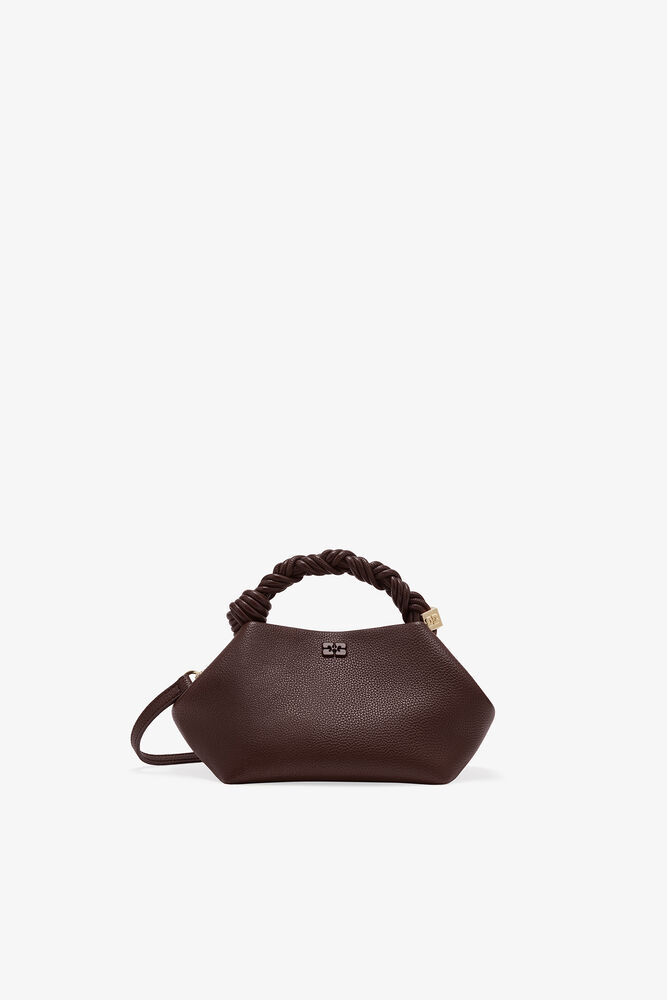Brown Grained Small Bou Bag, Chicory Coffee