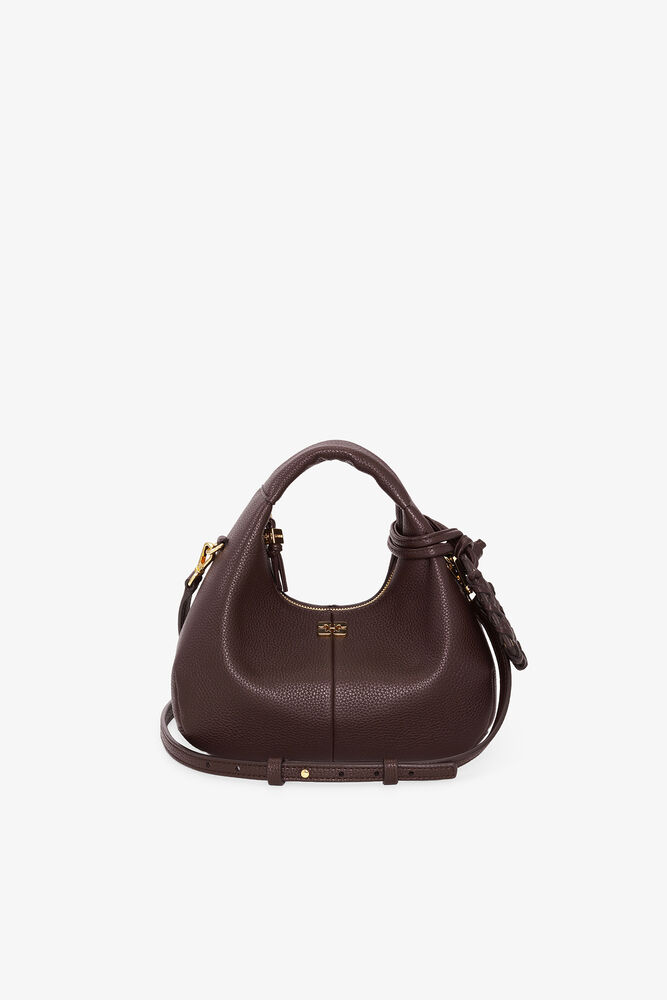 Brown Mini Hobo Bag, Chicory Coffee