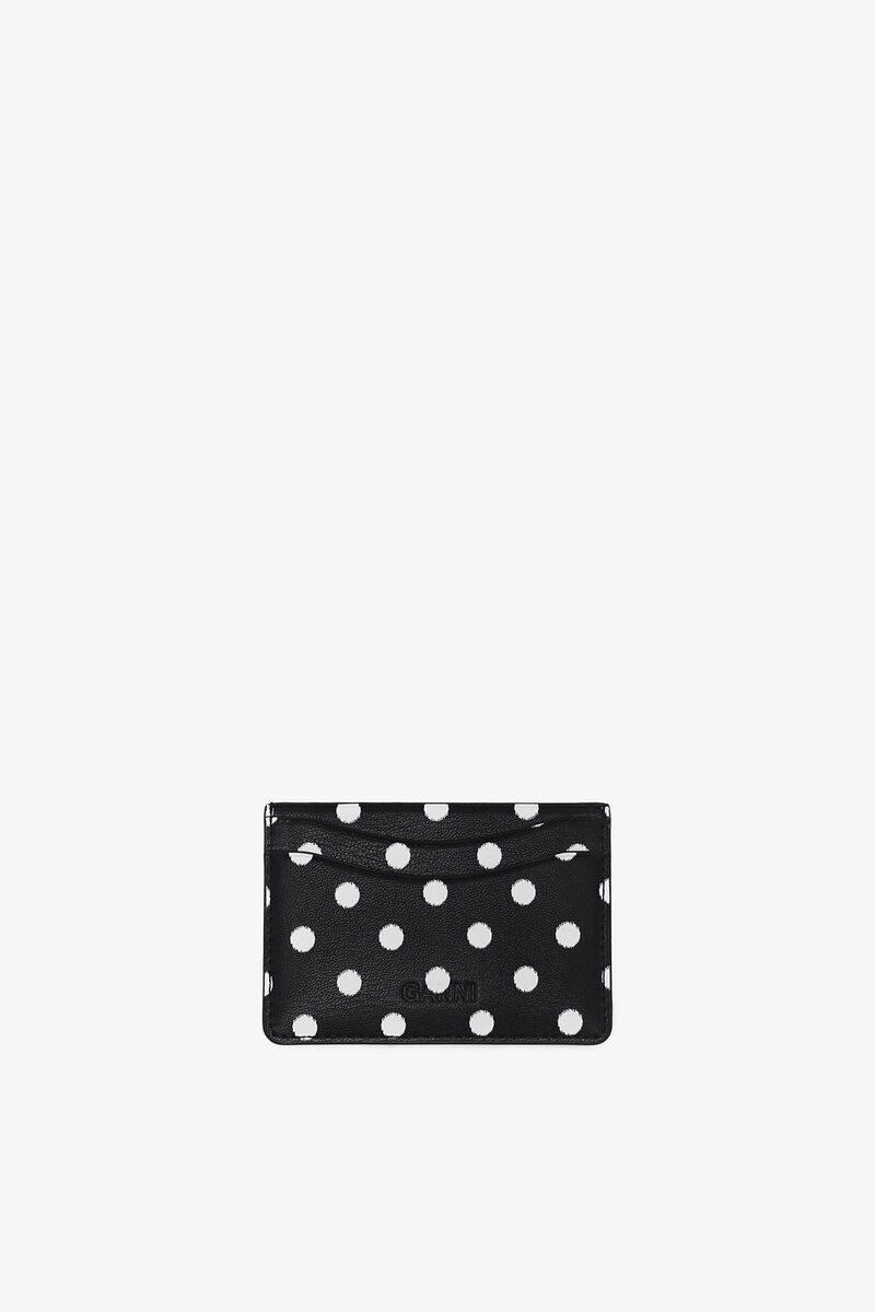Bou Card Holder with Dots, in colour Black - 2 - GANNI