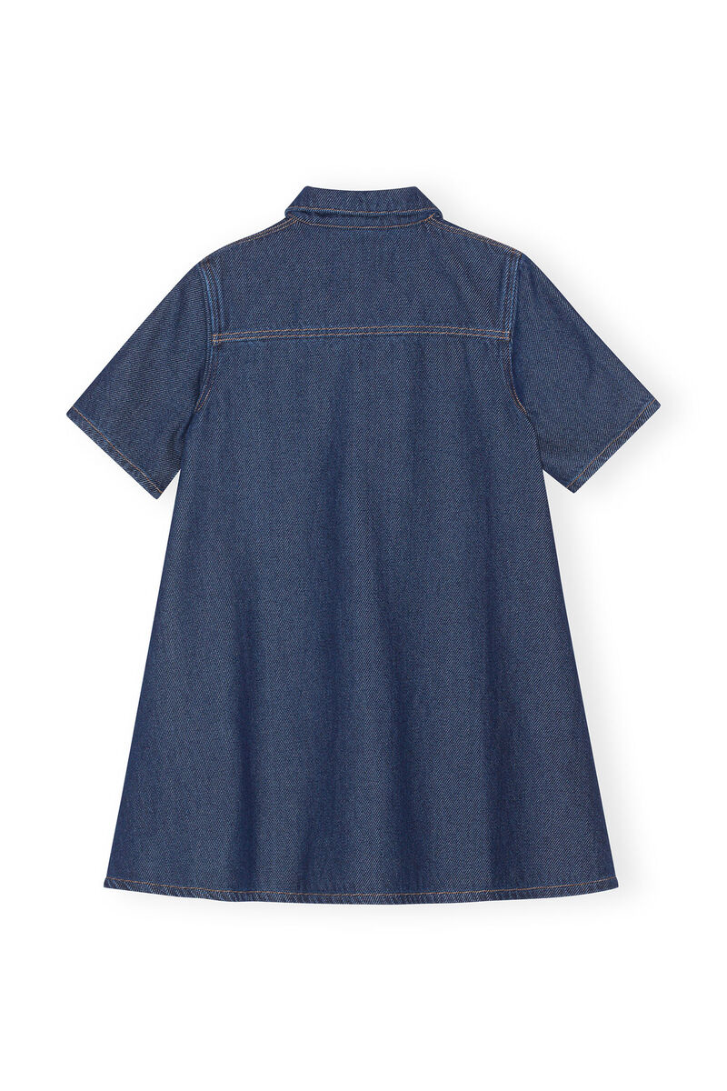 Heavy Denim Mini Dress, Cotton, in colour Rinse - 2 - GANNI