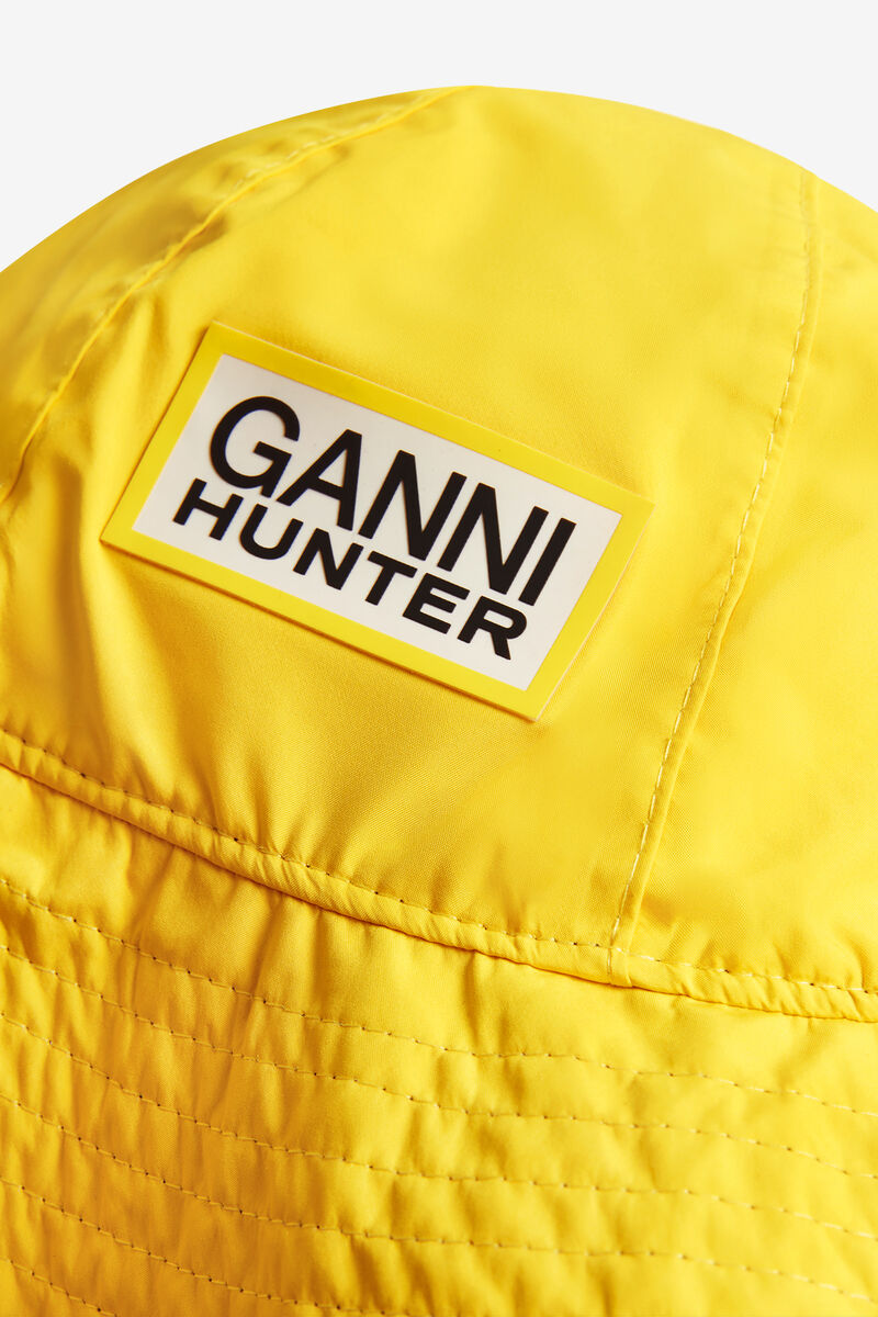 Wasserfester Bucket Hat, Recycled Polyester, in colour Lemon - 4 - GANNI