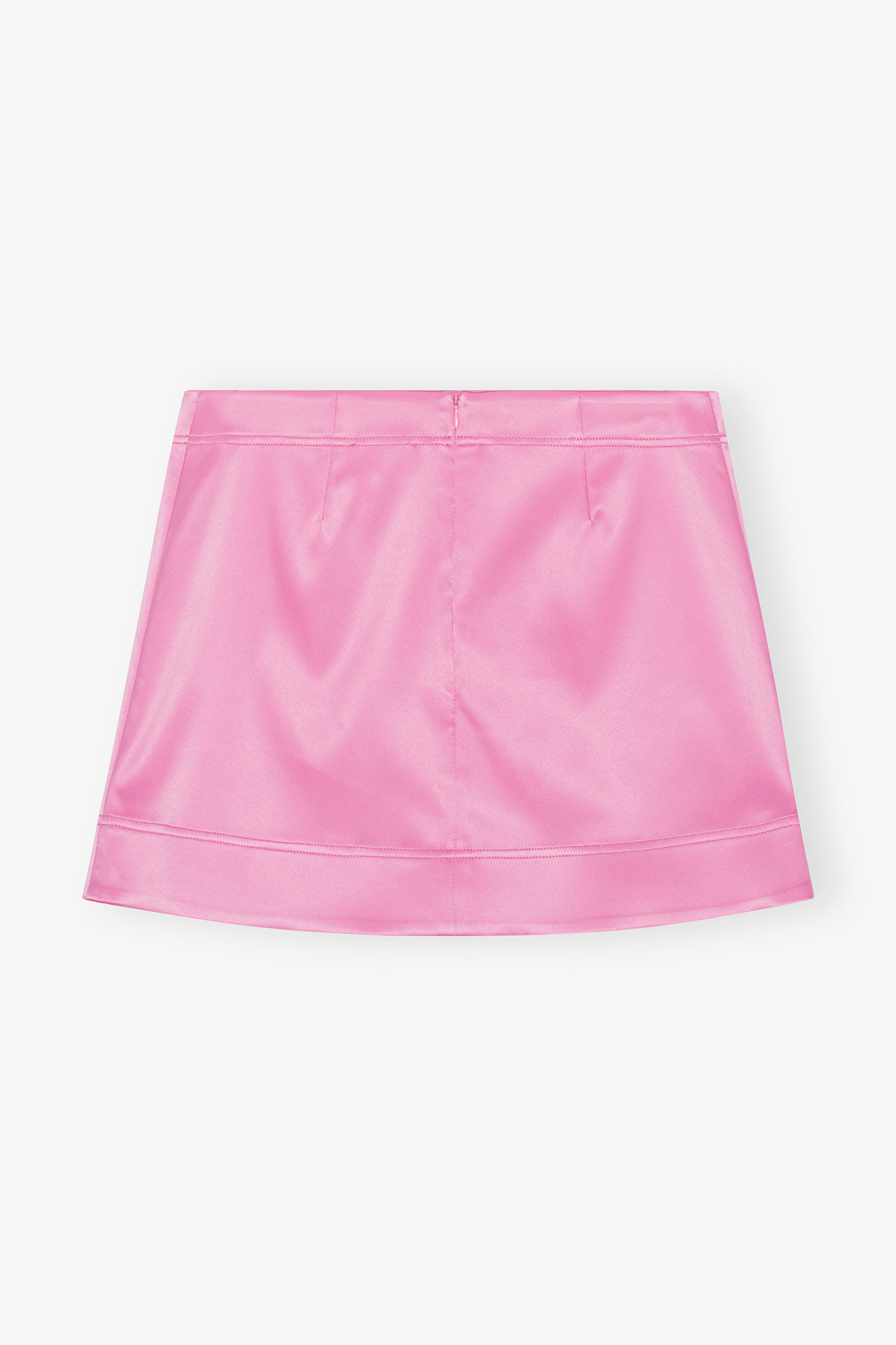 Double Satin Mini Skirt, Elastane, in colour Wild Orchid - 2 - GANNI