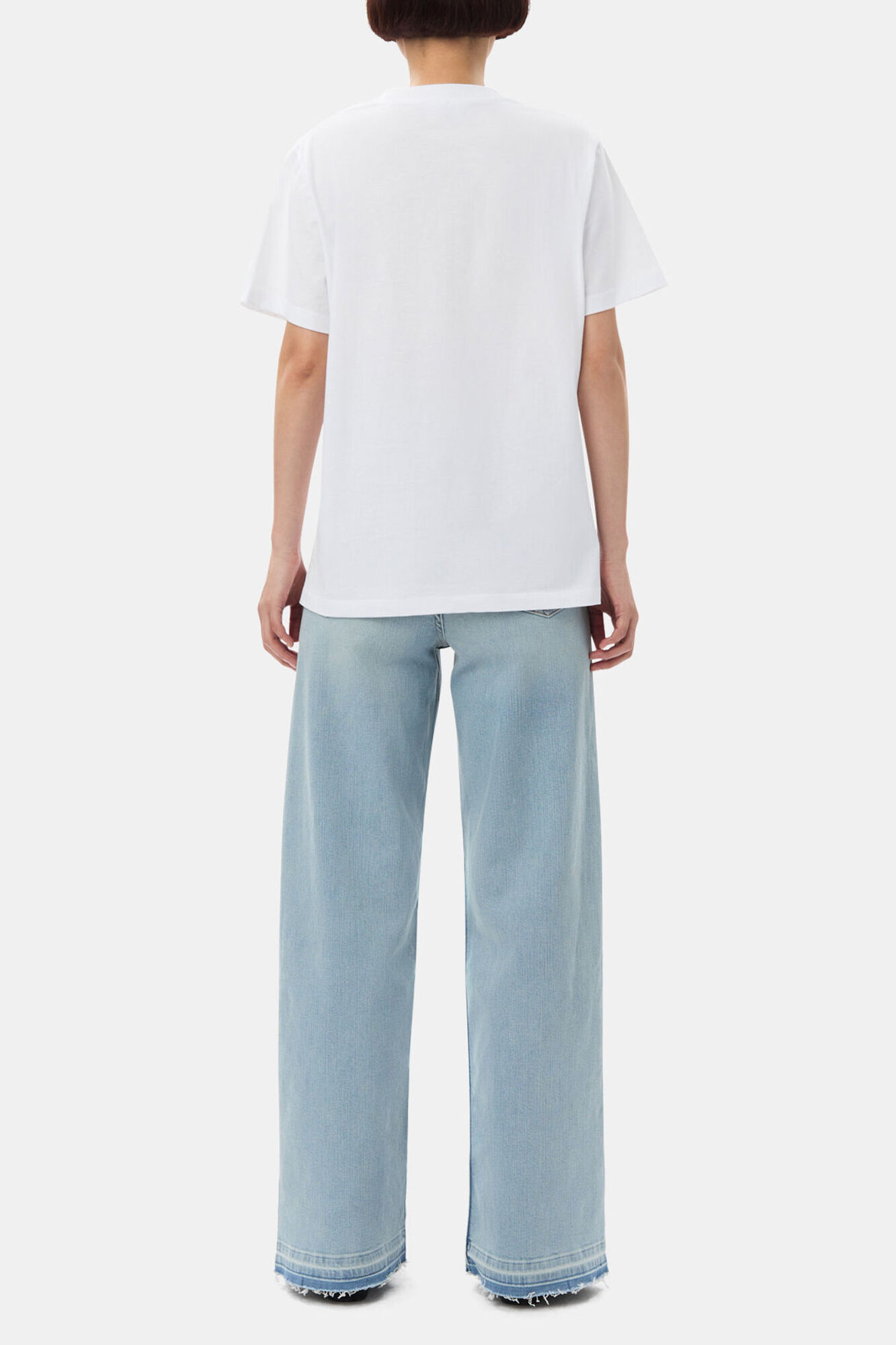 T-shirt Peach, Organic Cotton, in colour Bright White - 4 - GANNI