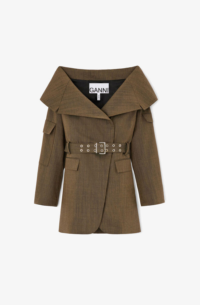 Blazer in Brown Wool Melange, Canteen