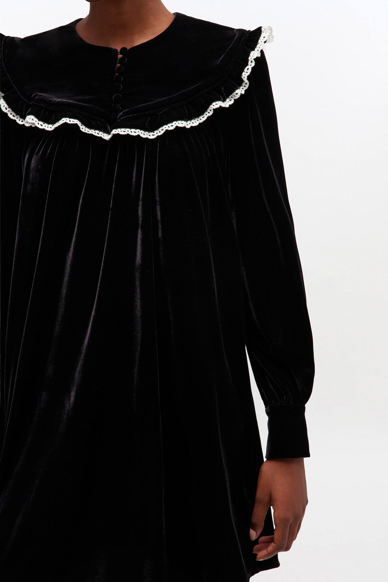 Black Velvet Dress | GANNI US