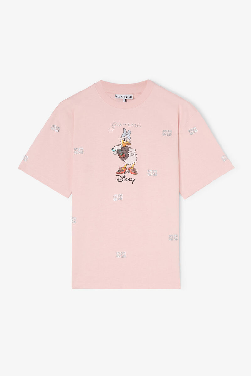 GANNI x Disney Daisy Duck Pink Printed T-shirt, in colour Chalk Pink - 1 - GANNI