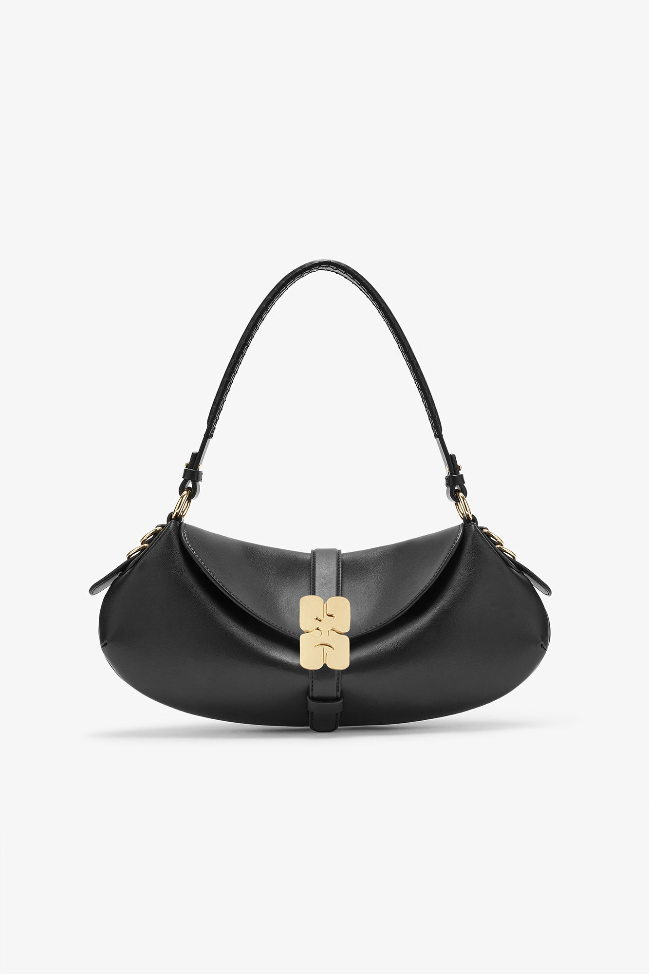 Sort B-Kat taske, Recycled Leather, in colour Black - 1 - GANNI