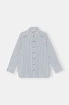 Skjorte med utskjæringer, Cotton, in colour Forever Blue - 1 - GANNI