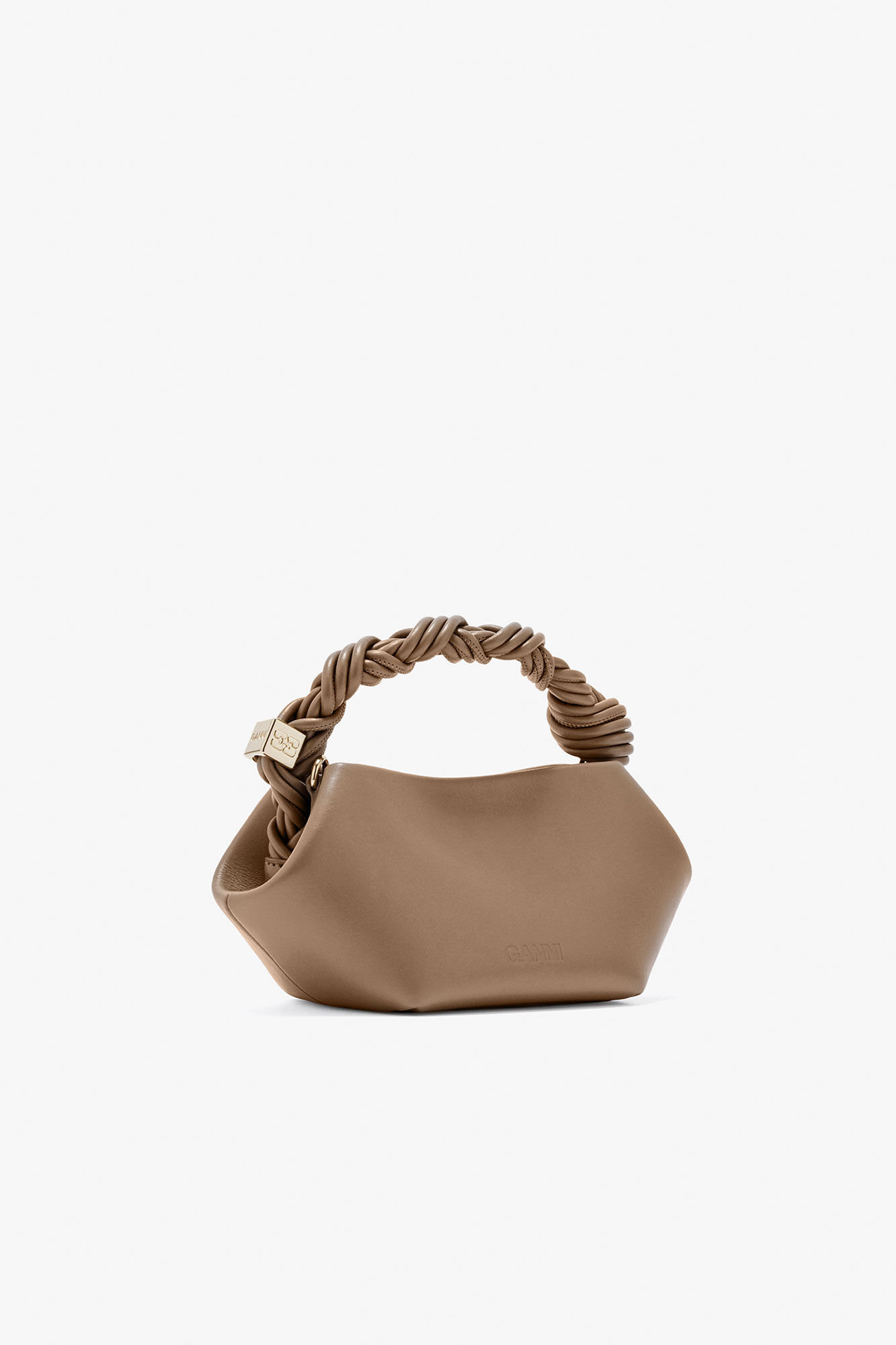 Mini Bou Bag in Brown, Recycled Leather, in colour Coca Mocha - 2 - GANNI