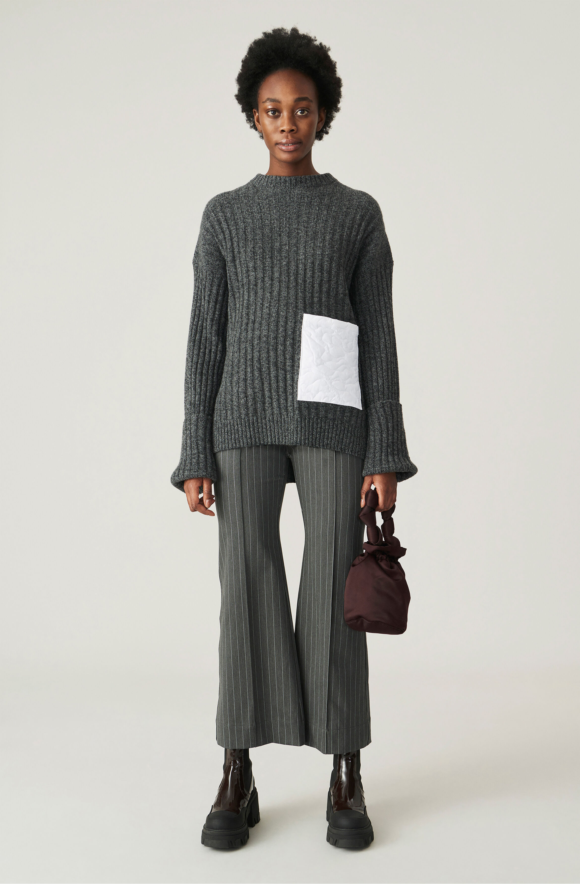Recycled Kick-Flare Trousers | GANNI 