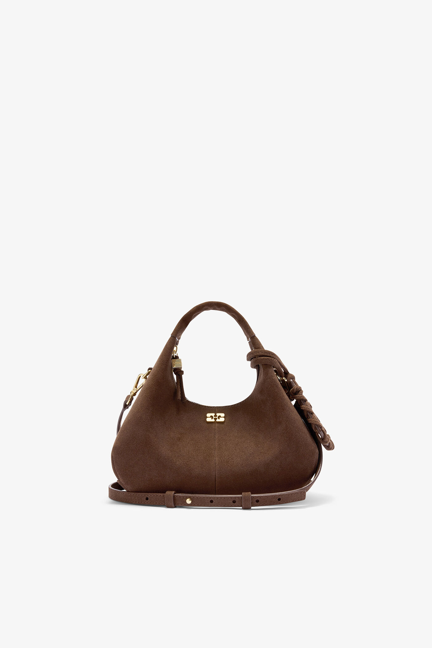 Brown Suede Mini Hobo Bag