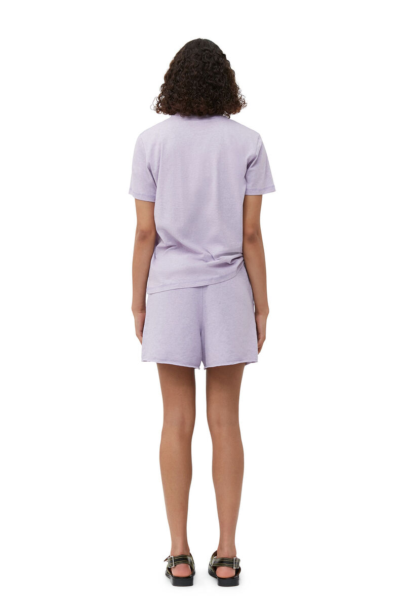 LIlac Relaxed O-neck T-shirt, Cotton, in colour Orchid Petal - 2 - GANNI