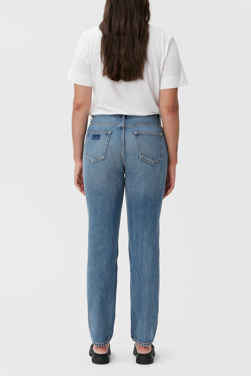 Swigy Jeans, Cotton, in colour Mid Blue Vintage - 2 - GANNI