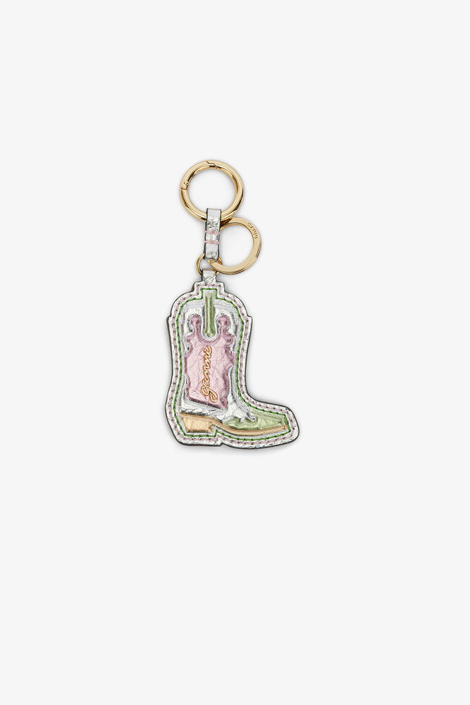 Western Boot Keyring in Metallic, Multicolour