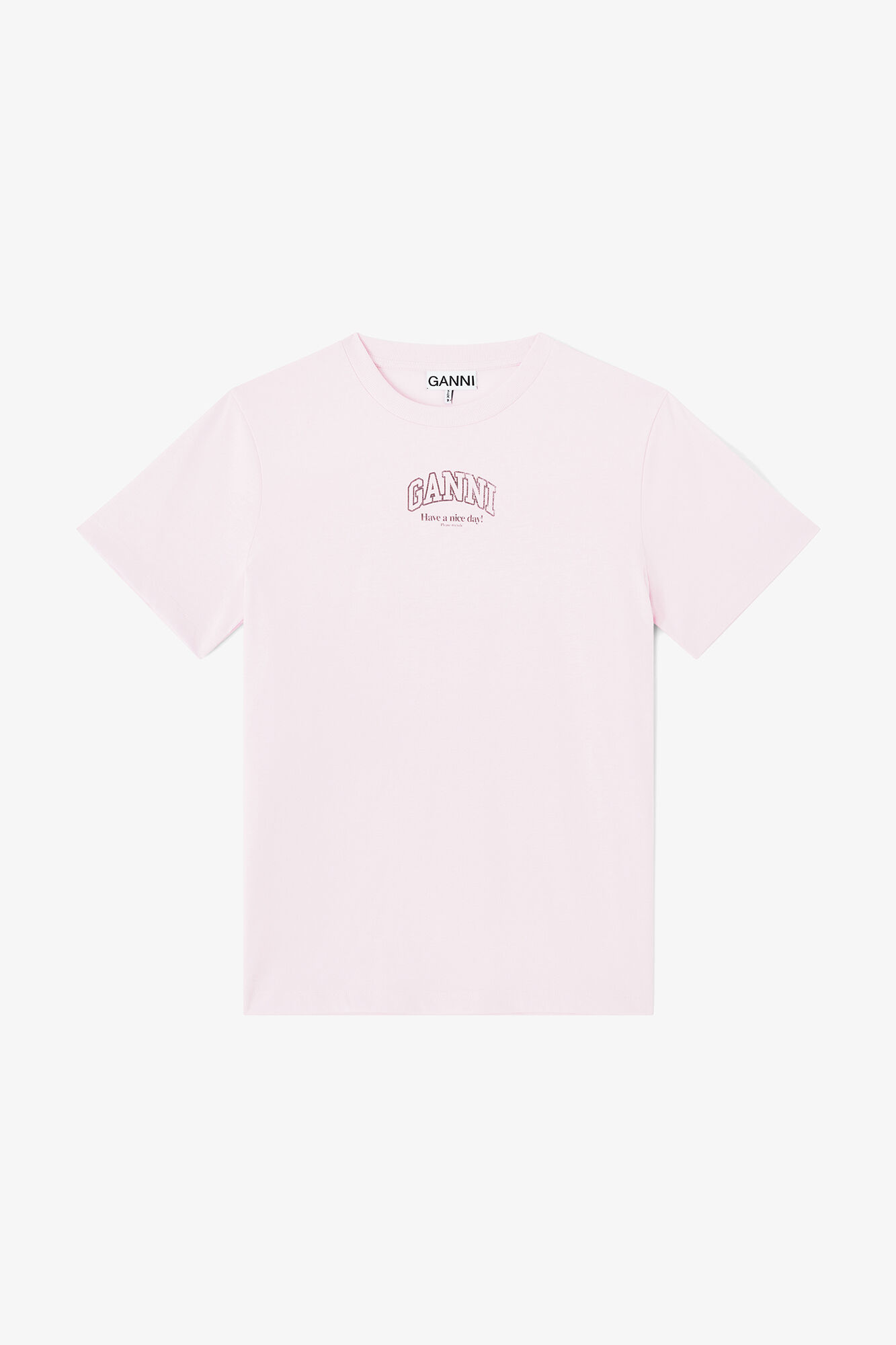Essential T-shirt, Organic Cotton, in colour Chalk Pink - 1 - GANNI