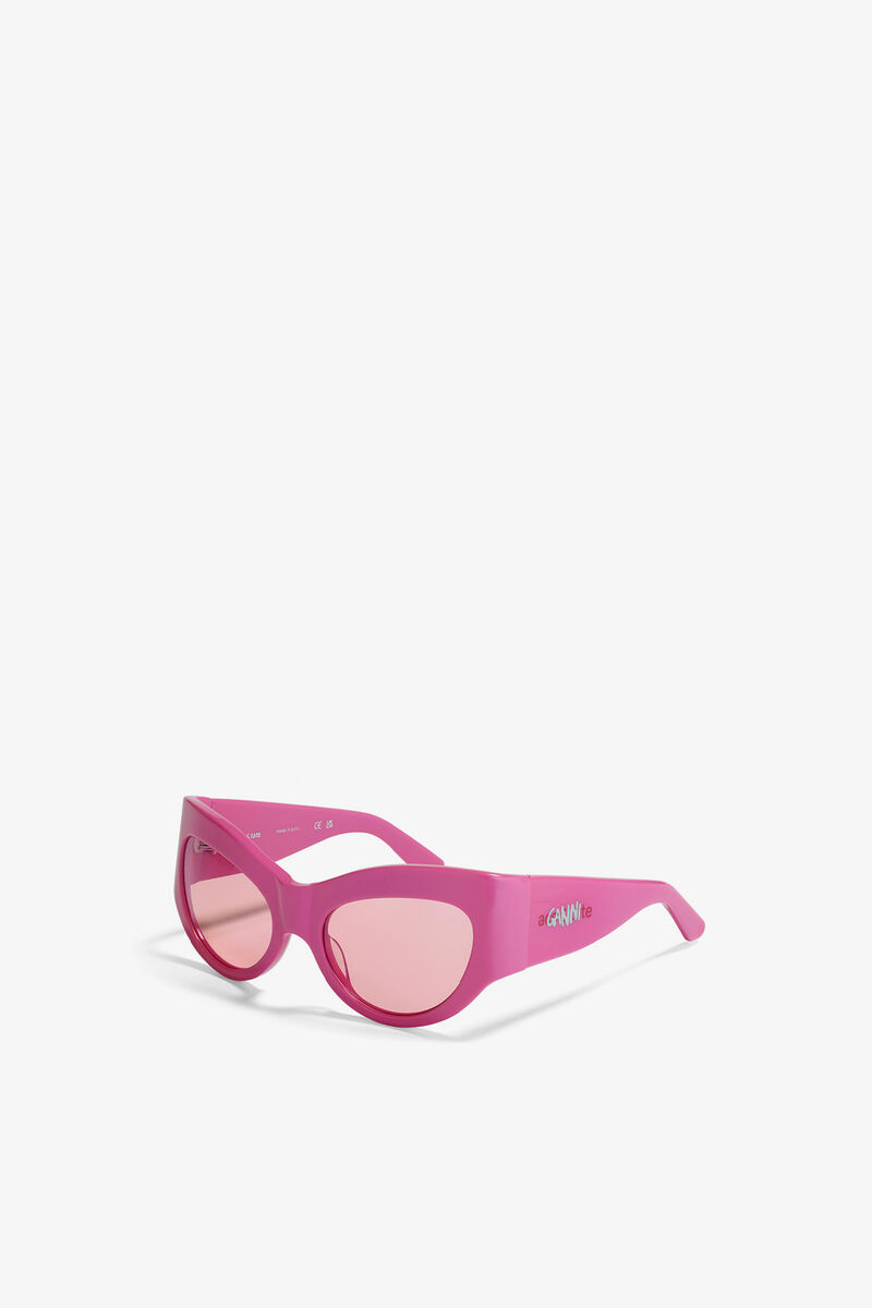 GANNI x Ace & Tate Trixie Sunglasses, Acetate, in colour Shocking Pink - 3 - GANNI