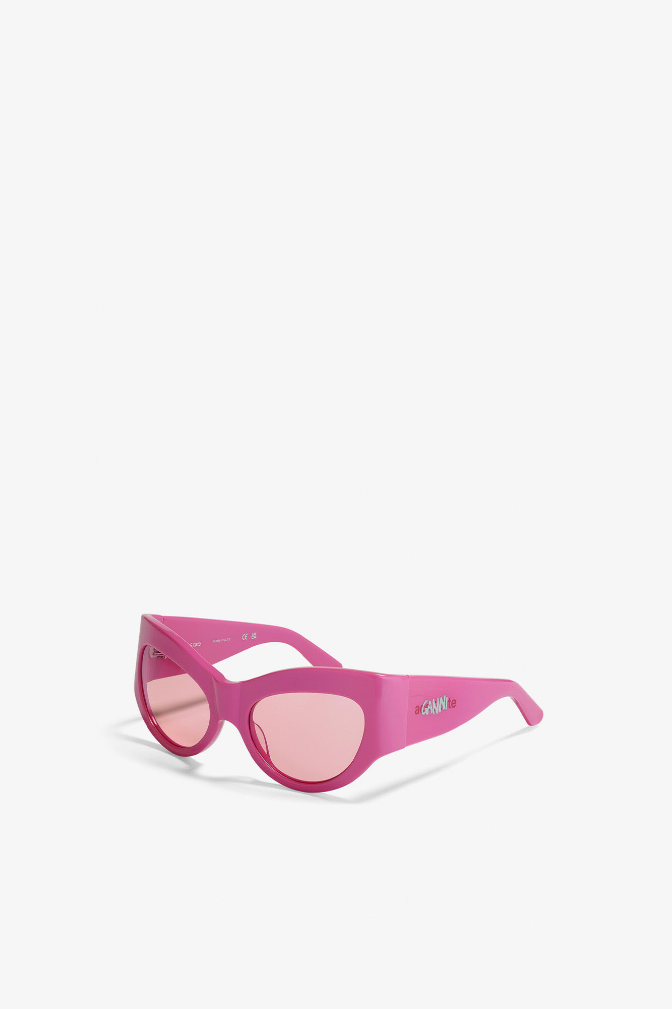 GANNI x Ace & Tate Trixie Sunglasses, Acetate, in colour Shocking Pink - 3 - GANNI