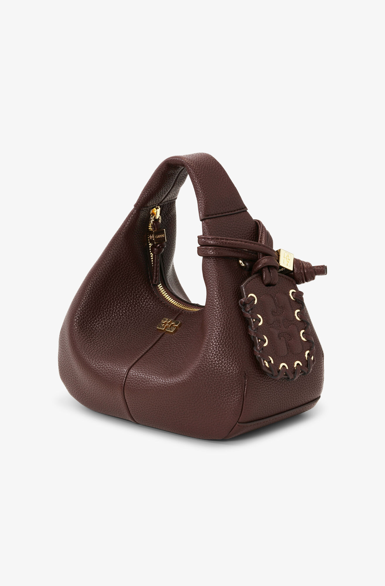 Mini sac Hobo marron, Polyurethane, in colour Chicory Coffee - 2 - GANNI