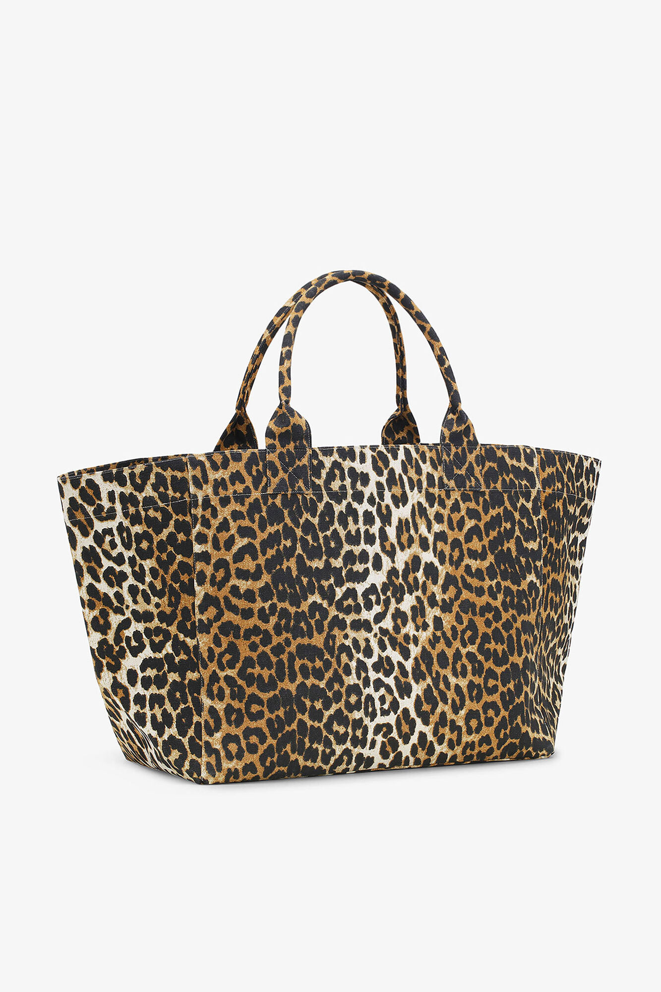 Leopard XXL Tote, Recycled Cotton, in colour Leopard - 2 - GANNI