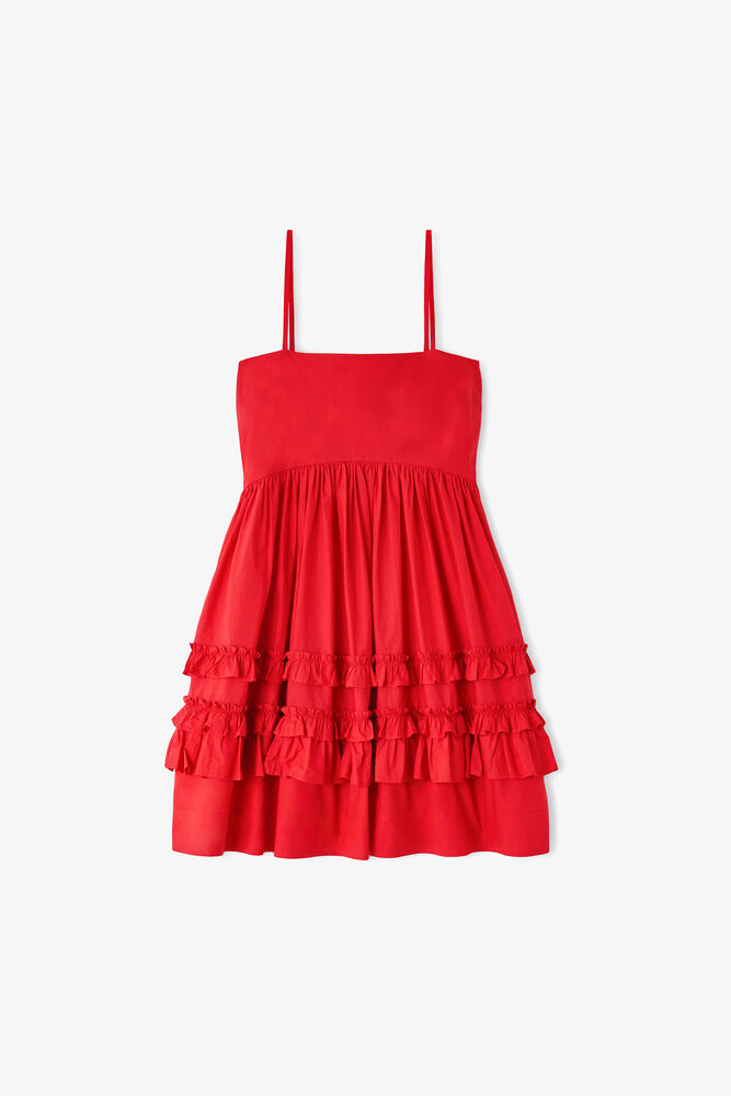 Dress in Red Cotton, Racing Red