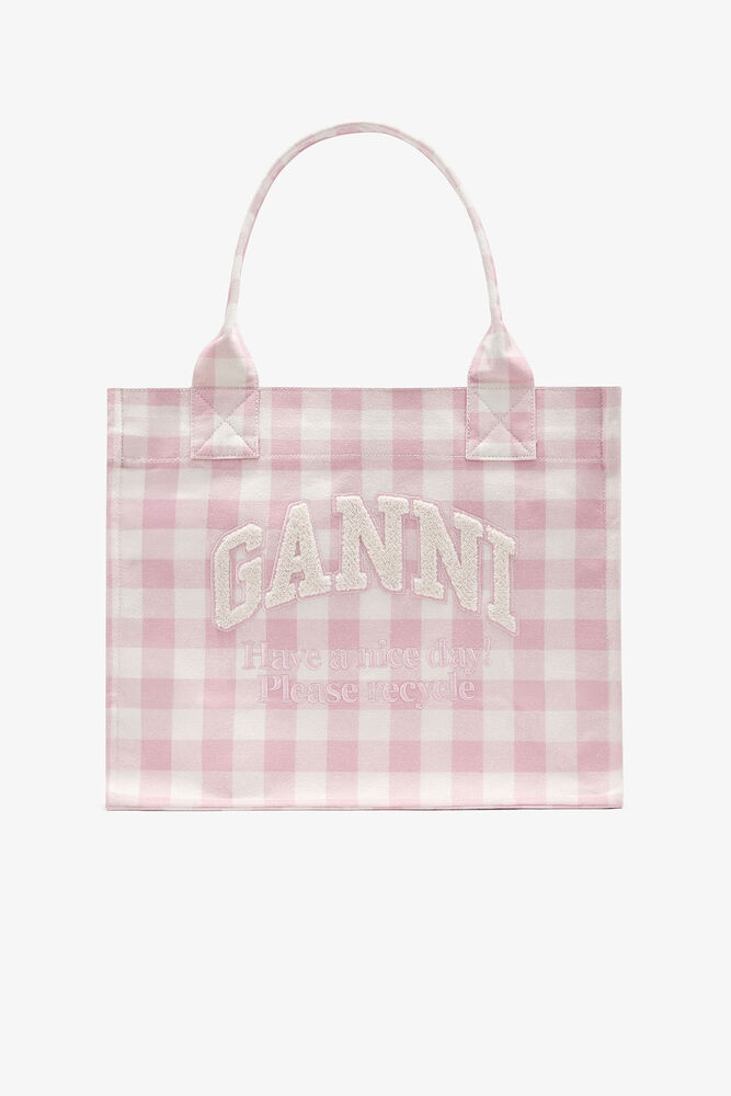 Vichy Check Large Tote, Bleached Mauve