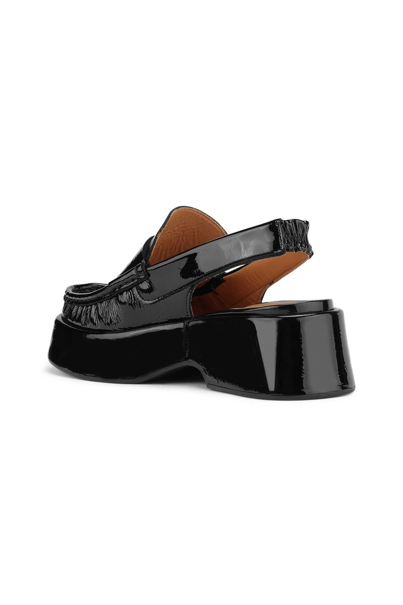 Platform Slingback Loafers, Calf Leather, in colour Black - 2 - GANNI