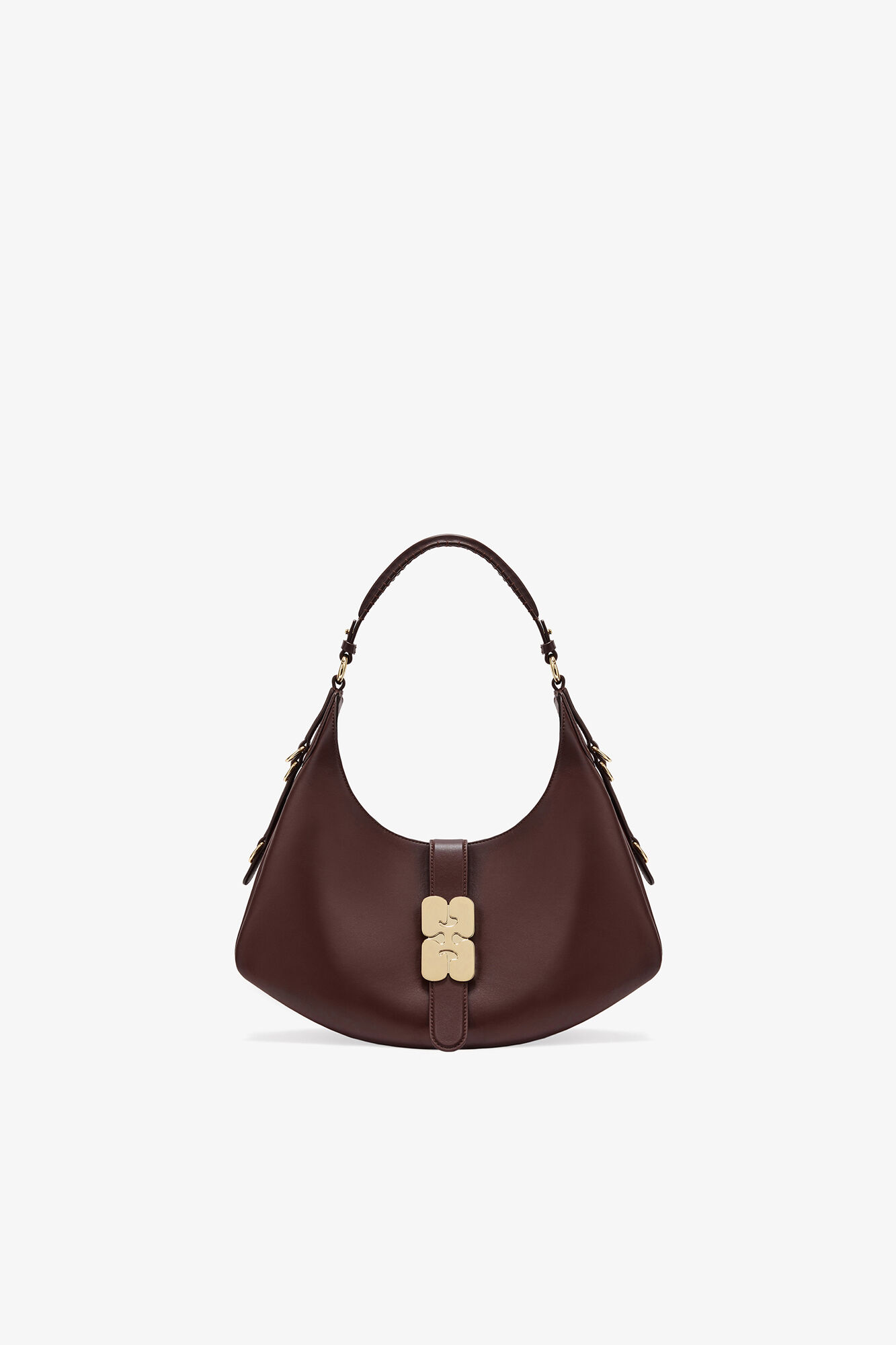Lille brun Kat taske, Recycled Leather, in colour Chicory Coffee - 1 - GANNI