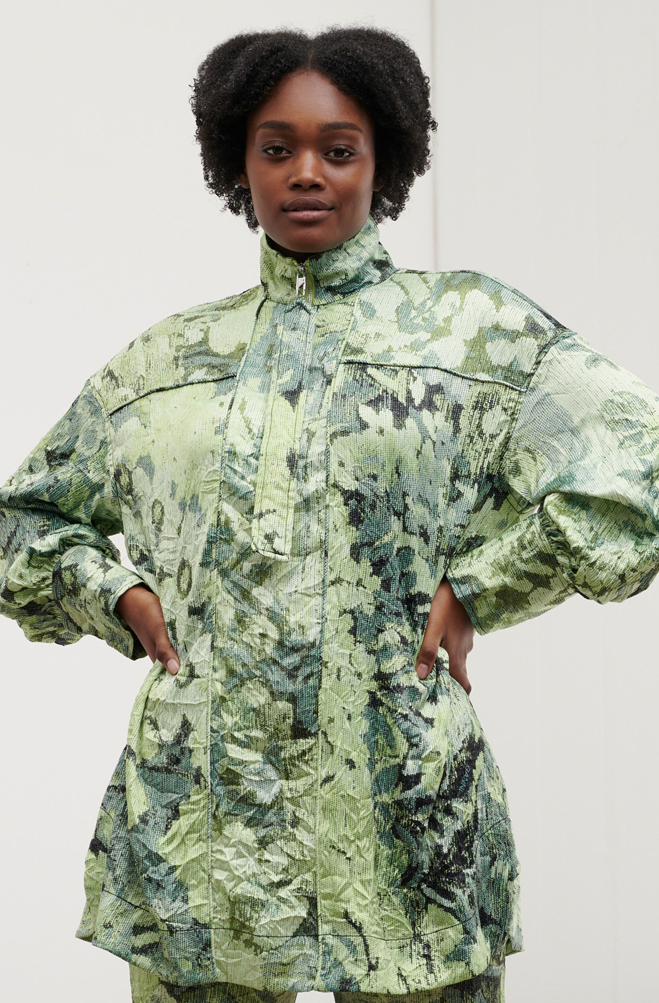 Margarita Crinkled Satin Printed Half 