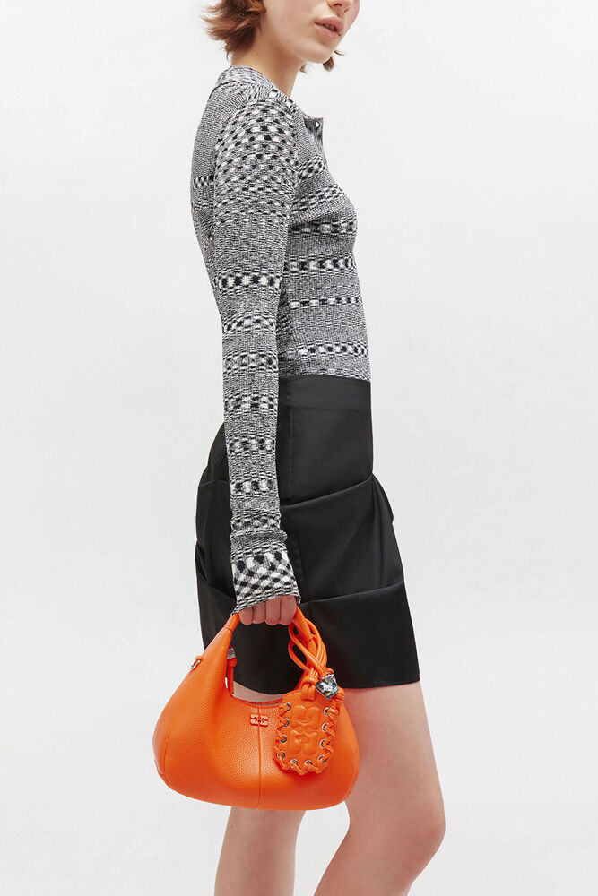 Orange Mini Hobo Bag, Russet Orange