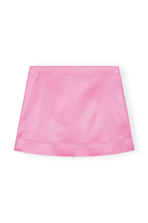 Ganni Double Satin Mini Skirt In Wild Orchid