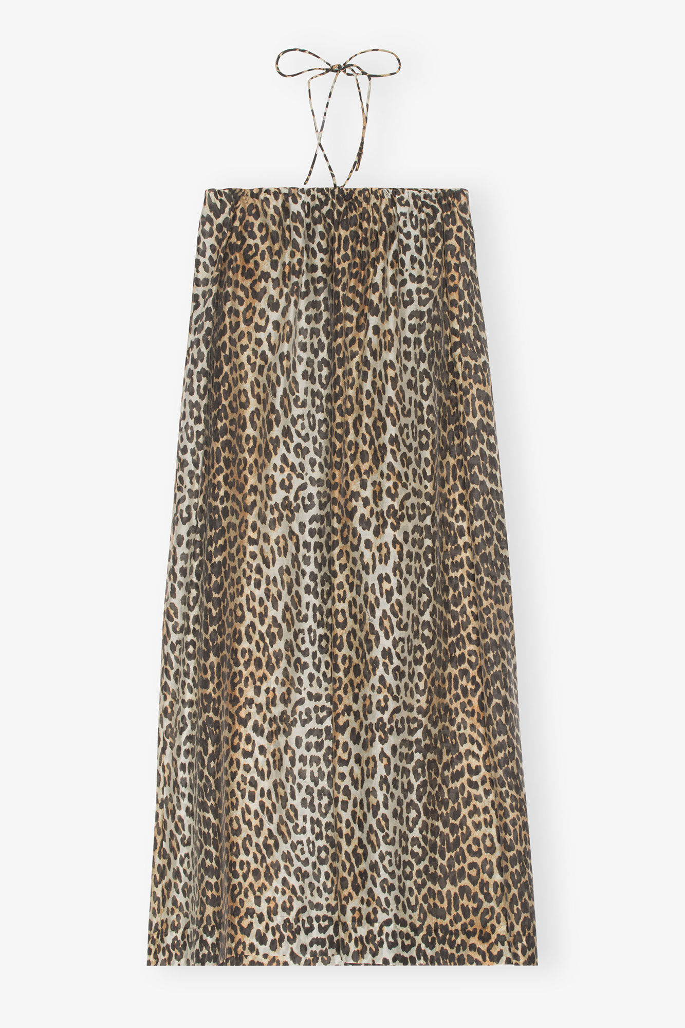 Maxi-Tr&auml;gerkleid aus transparentem Voile, Lyocell, in colour Almond Milk - 2 - GANNI