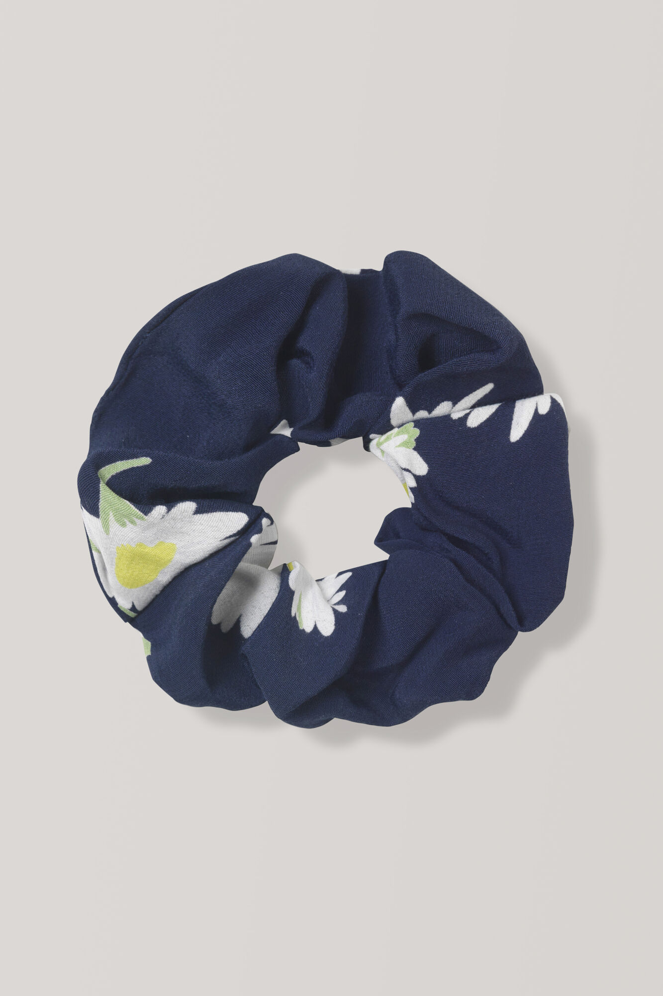 Silvery Crepe Scrunchie, Total Eclipse Silvery Crepe Scrunchie, Total Eclipse, hi-res