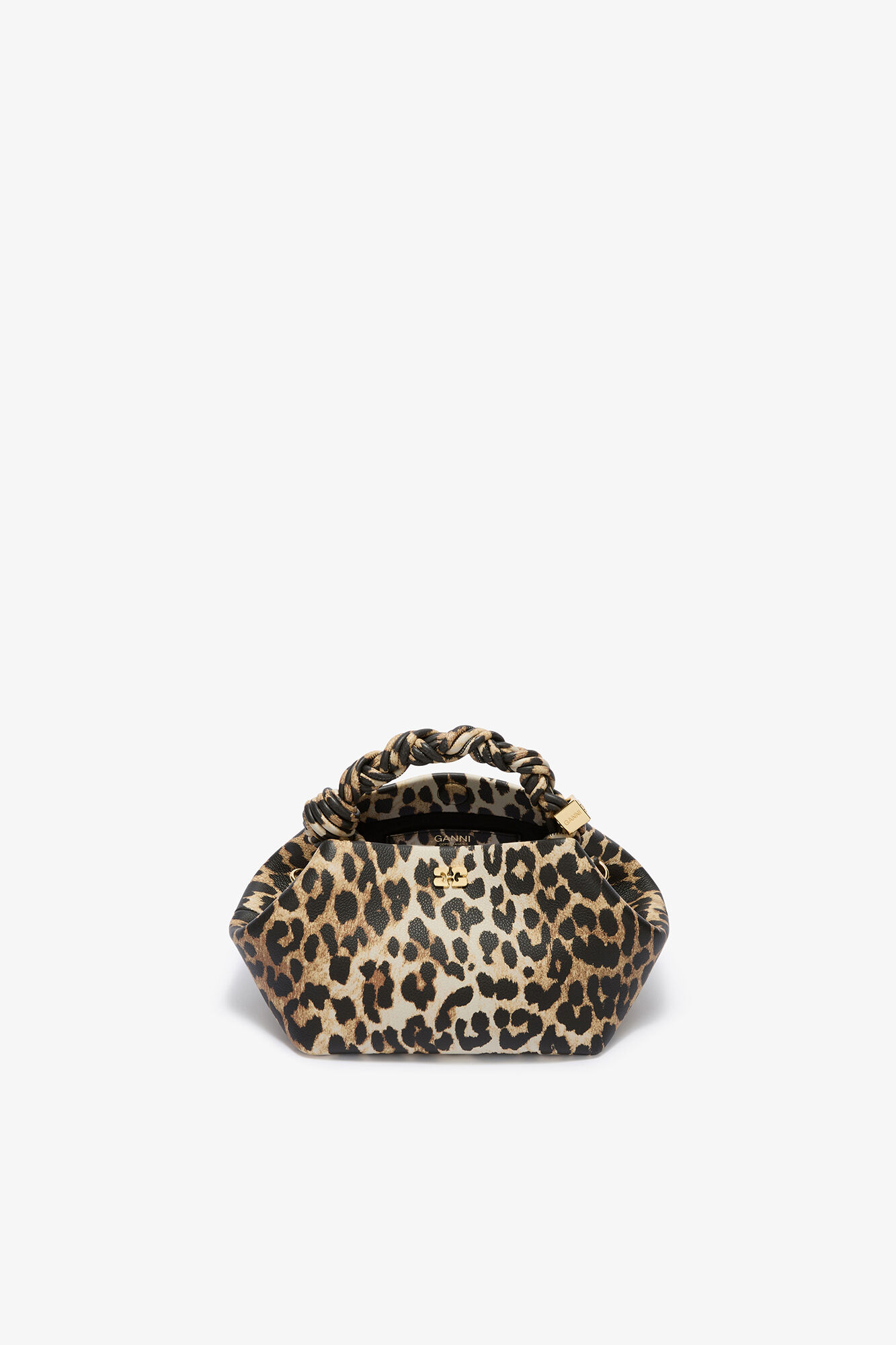 Petit sac Bou Bag Small imprim&eacute; l&eacute;opard, Recycled Polyester, in colour Almond Milk - 3 - GANNI