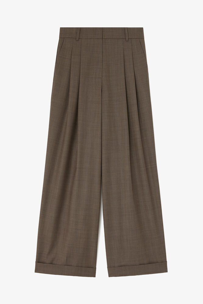 Trousers in Wool Suiting, Chocolate Chip