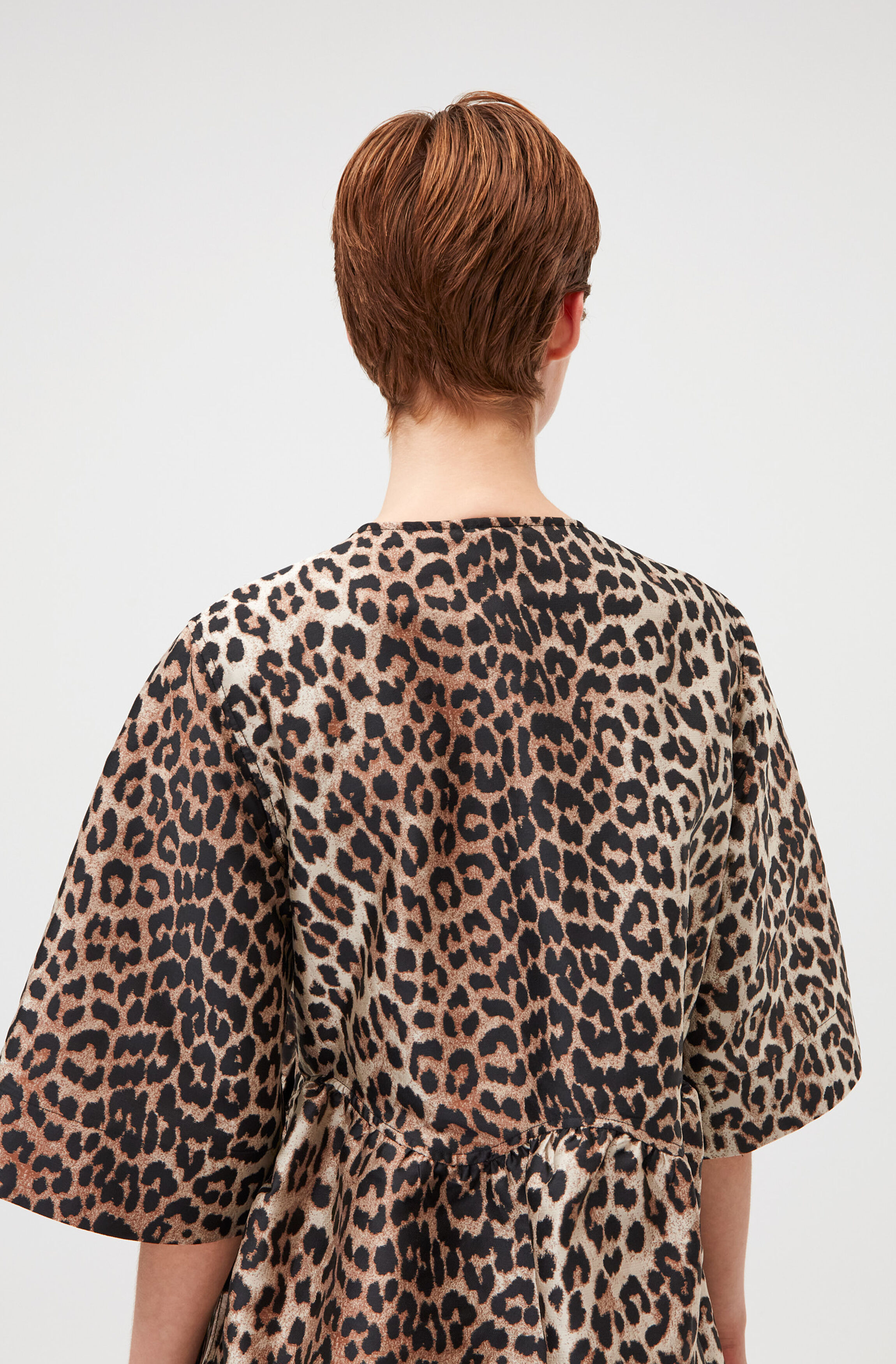ganni leopard midi dress